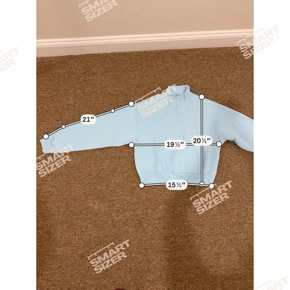 Victoria’s Secret Baby Blue Cropped Quarter Zip Sweatshirt, Medium - Picture 6 of 6